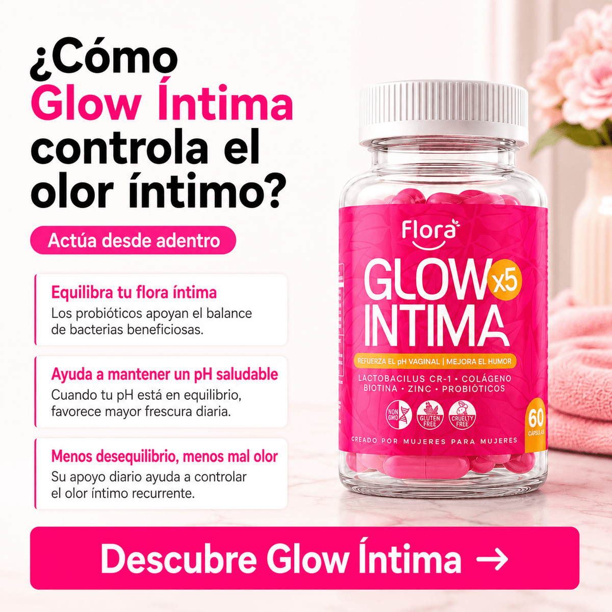 Probióticos Íntimos para Candidiasis Recurrente, Flora y pH Vaginal - Flora soul